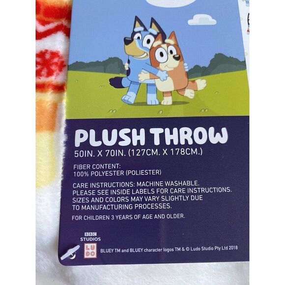 Bluey And Bingo Wearing Christmas Sweaters Soft Throw HOLIDAY Blanket 50 X 70” - Picture 5 of 13